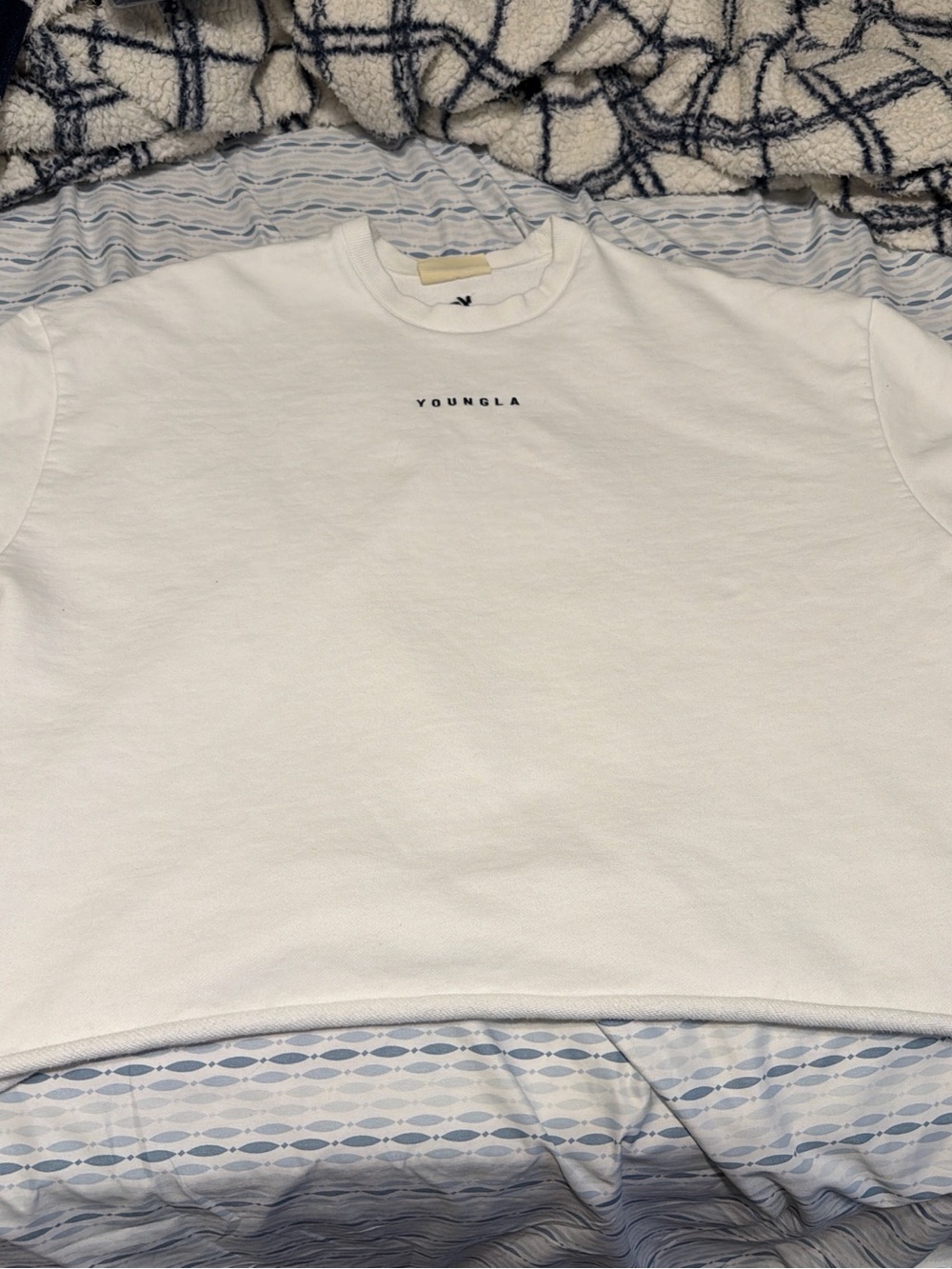 YoungLA White Short Sleeve Crewneck Tee with Small Logo
